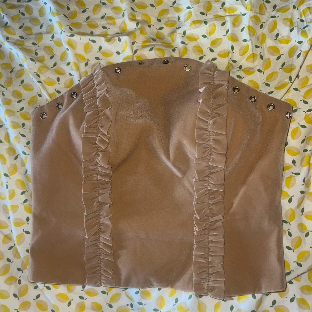 Ruffled Tan Crop Top